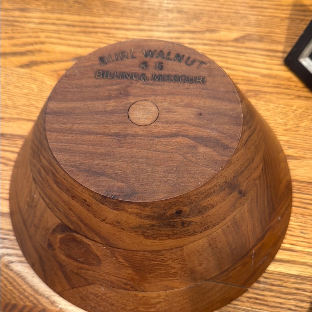 Vintage Burl Walnut Wooden Bowl